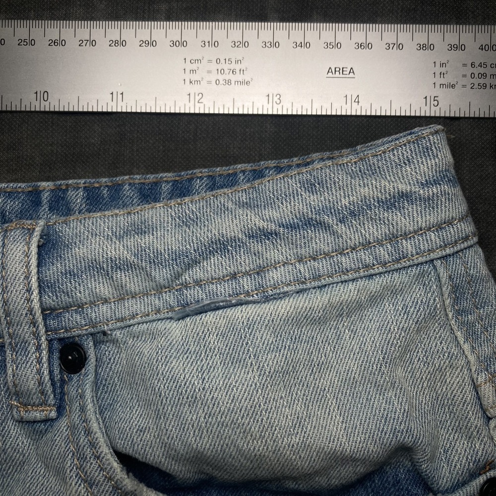 Empyre Jean Shorts Mens XS Size 28 Flip Phone Denim Blue Baggy Y2K Skater Jorts - Picture 5 of 9